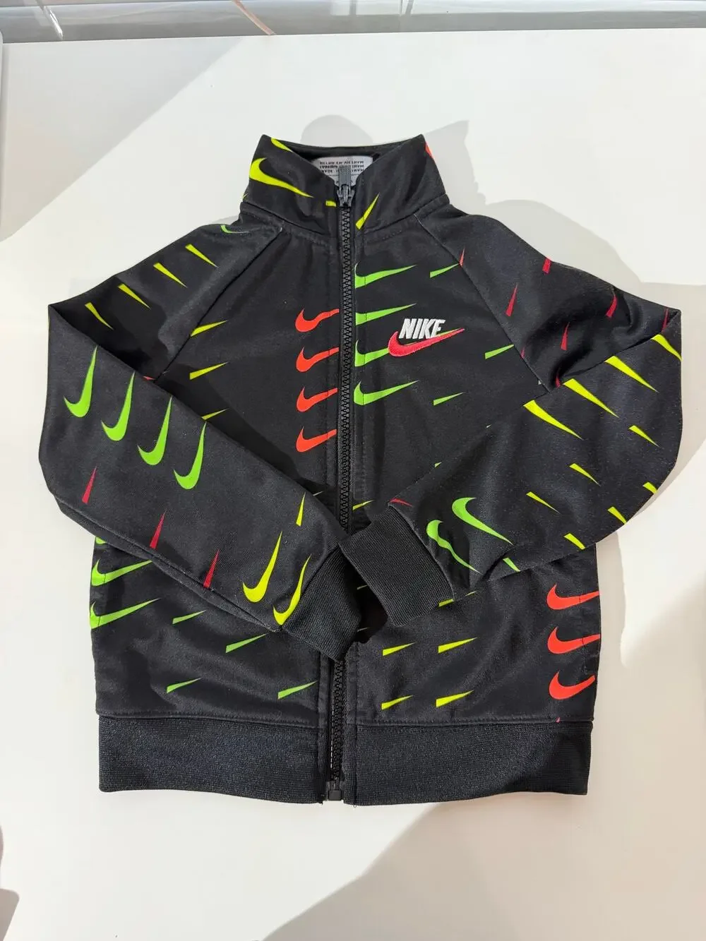 Nike Toddler Boys 3T Black Multicolor Swoosh Full-Zip Track Jacket
